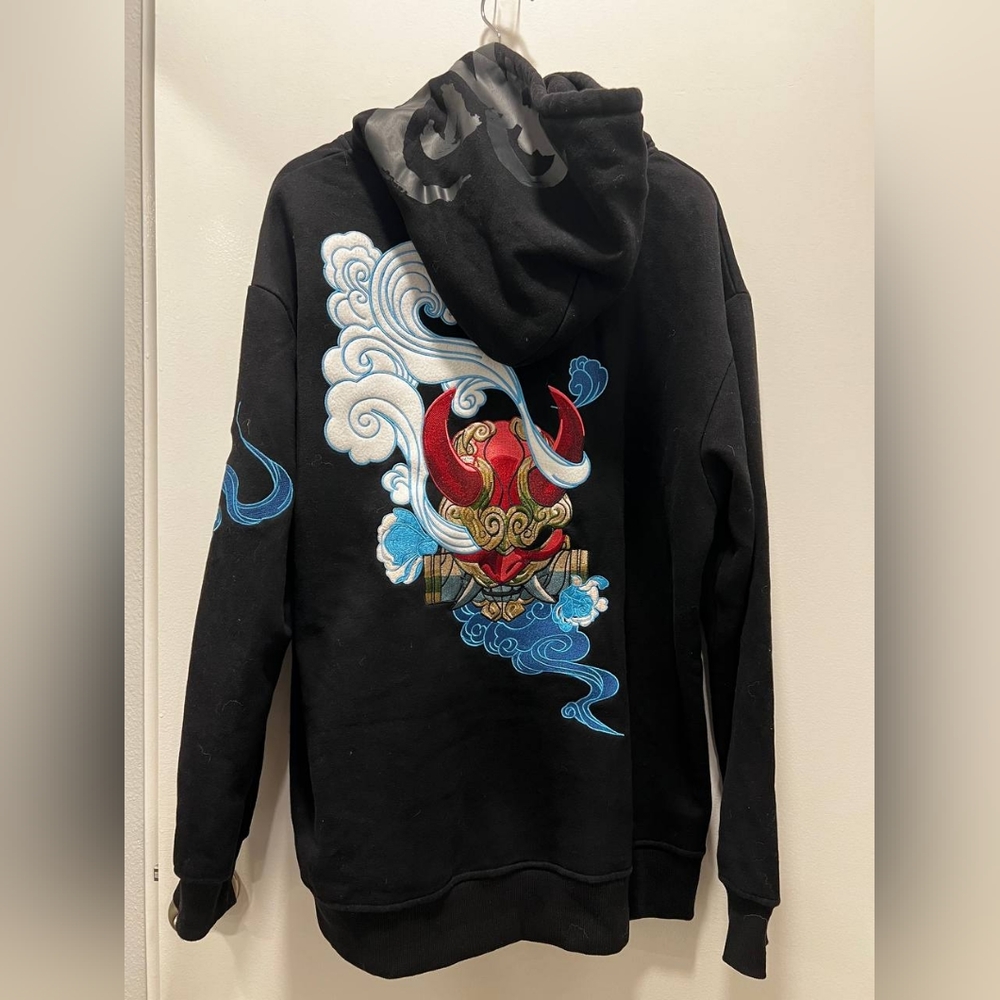 bibisama embroidered oni hoodie in xl